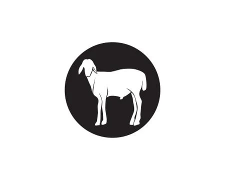 Goat black animals vector logo and symbol Stock Illustration