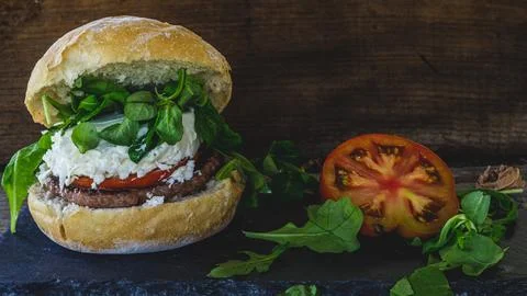Goat cheeseburger Stock Photos