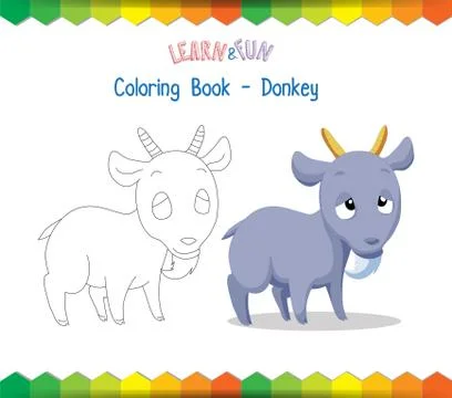 Goat coloring book educational game Illustrazione stock