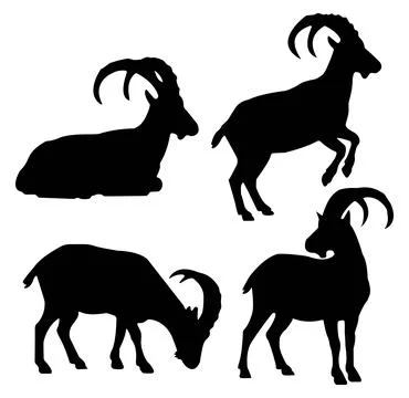 Goat craft models set created with simple textures showing rustic style 스톡 일러스트