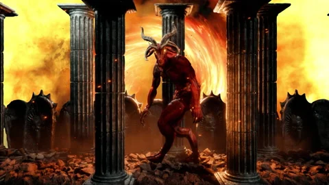 Goat Demon Baphomet VJ Loop Stock Footage 164397921