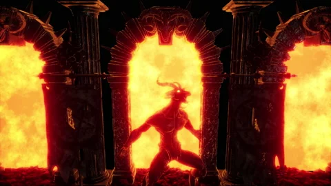 Goat Demon Baphomet VJ Loop Stock Footage 169889686