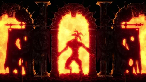 Goat Demon Baphomet VJ Loop Stock Footage 169889717