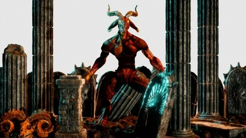 Goat Demon Baphomet VJ Loop Stock Footage 169890689