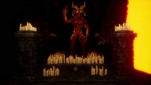 Goat Demon Baphomet VJ Loop Stock Footage 170442964