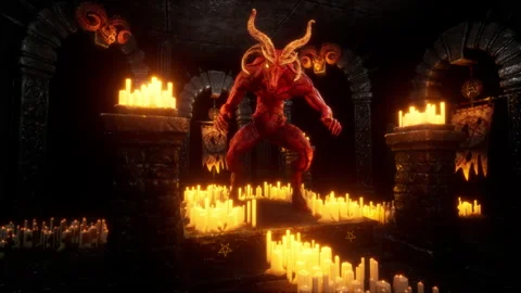 Goat Demon Baphomet VJ Loop Stock Footage 170443046