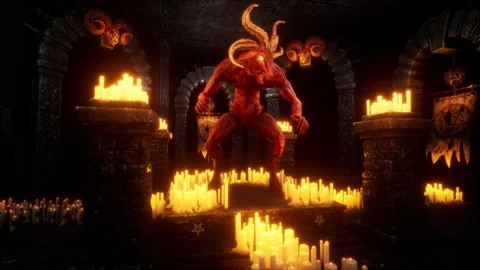 Goat Demon Baphomet VJ Loop Stock Footage 170443053