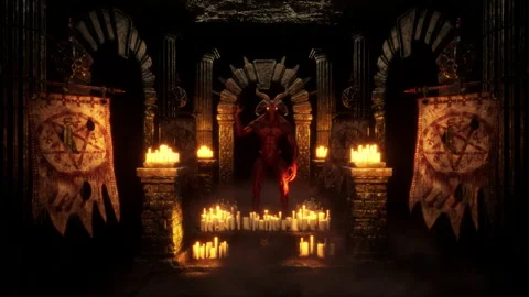 Goat Demon Baphomet VJ Loop Stock Footage 170443494