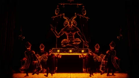 Goat Demon Baphomet VJ Loop Stock Footage 204042269