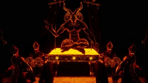 Goat Demon Baphomet VJ Loop Stock Footage 204042292