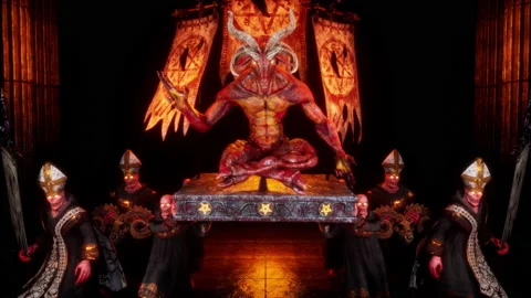 Goat Demon Baphomet VJ Loop Stock Footage 204042698
