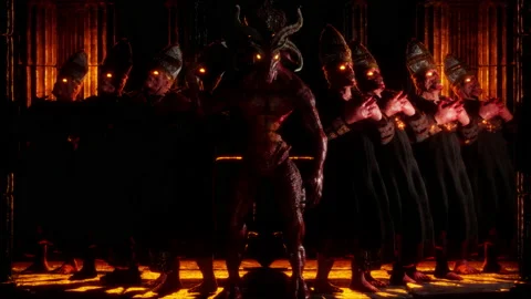 Goat Demon Baphomet VJ Loop Stock Footage 204105203