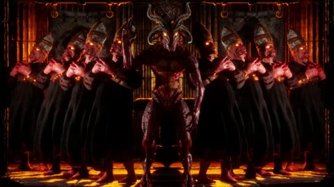 Goat Demon Baphomet VJ Loop Stock Footage 204105219