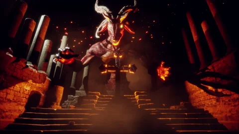 Goat Demon Baphomet VJ Loop Stock Footage 205045519