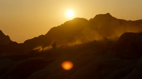 Goat Desert Sunset Video stock 214358393