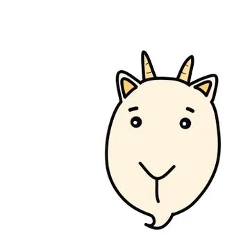 Goat face cartoon drawing Stock Illustration