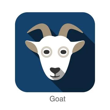 Goat face flat icon Stock Illustration