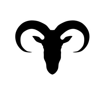 Goat head Barbary sheep vector silhouette illustration Stock Illustration