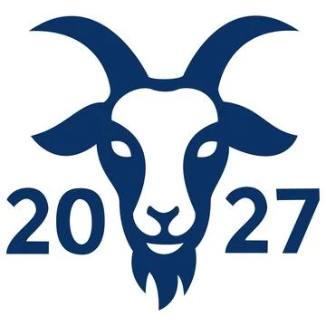 Goat head front view with 20 27 split vector icon Stock Illustration
