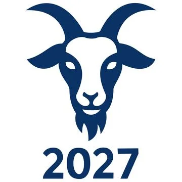 Goat head front view 2027 vector icon Stock Illustration