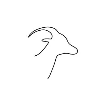 Goat head line icon. 스톡 일러스트