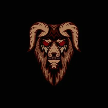 Goat head logo Illustrazione stock