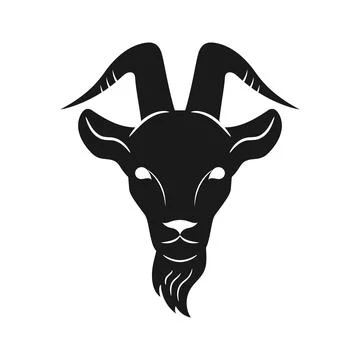 Goat head logo isolated on a white background. Vector illustration Stock Illustration