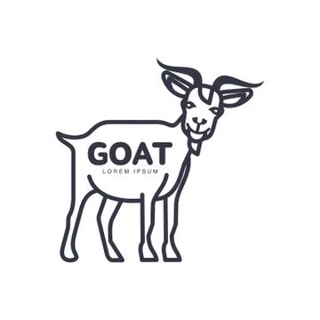 Goat head logo template for meat and dairy products Stock-Illustration