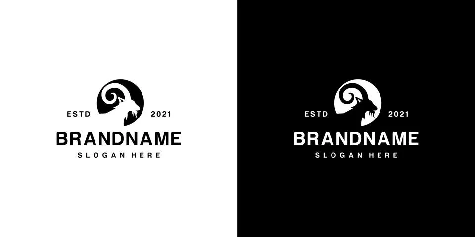 Goat head logo vector design Stock Illustration