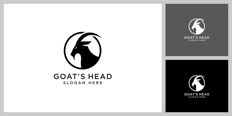 Goat head logo vector design Stock Illustration