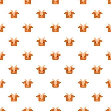 Goat head seamless pattern for farm animal background Stock Illustration