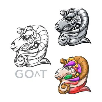 Goat head vector Stock Illustration