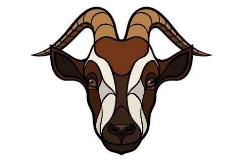 Goat head vector image on white background Stock Illustration