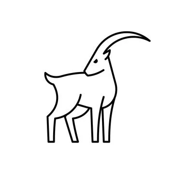 Goat line icon Stock Illustration