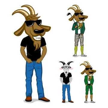 Goat mascot logo Stock Illustration
