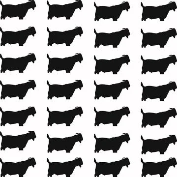 Goat pattern seamless black vector design Stock Illustration