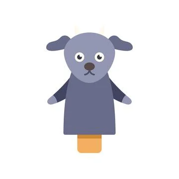 Goat puppet toy character flat style icon Illustrazione stock