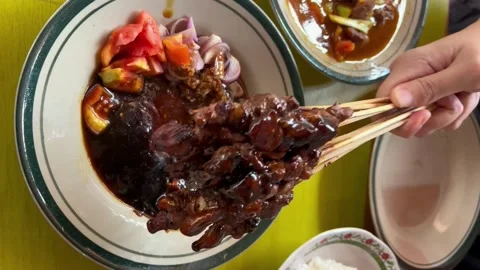 Goat satay or satekambing Stock Footage 307374864