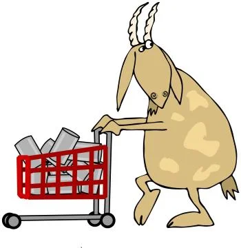 Goat shopper Stock Illustration