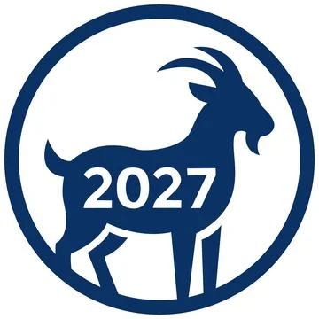 Goat silhouette in circle 2027 vector icon Illustrazione stock