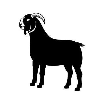 Goat silhouette vector illustration. Eid al-Adha Mubarak Bakrid festival Illustrazione stock
