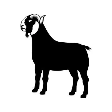 Goat silhouette vector illustration. Eid al-Adha Mubarak Bakrid festival Illustrazione stock