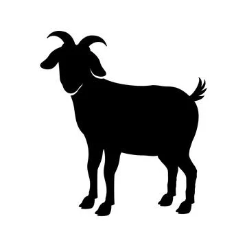 Goat silhouette vector illustration. Eid al-Adha Mubarak Bakrid festival Stock Illustration