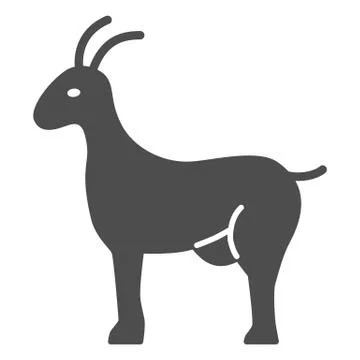 Goat solid icon, livestock concept, nanny-goat sign on white background, Goat Stock Illustration