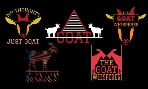 Goat T Shirt Design Bundle Stock Illustration