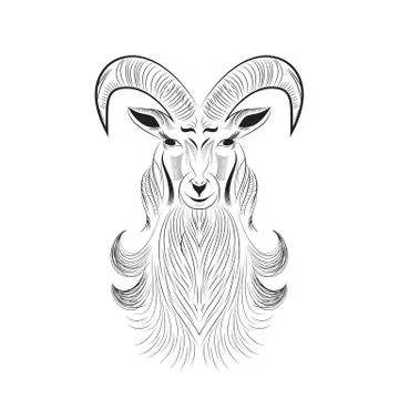 Goat tattoo Stock Illustration