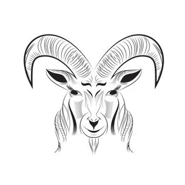 Goat tattoo Illustrazione stock