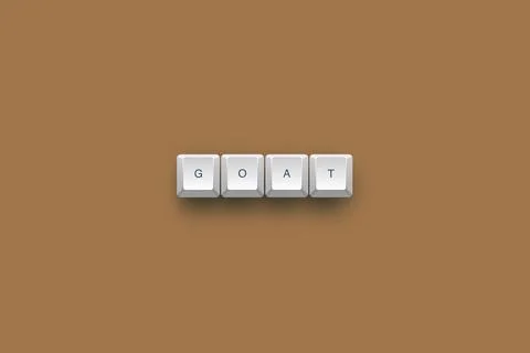 Goat text on a 3d keyboard button with shadow concept series 스톡 일러스트