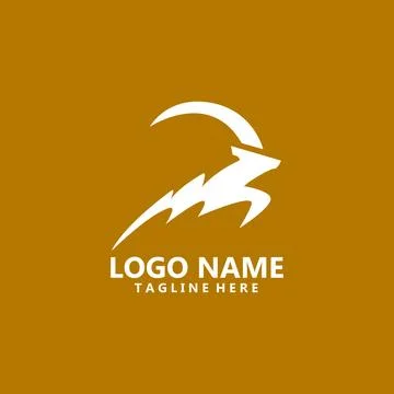 Goat thunder bold  template logo design Illustrazione stock