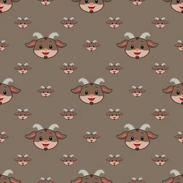 Goat vector seamless pattern Stock Illustration